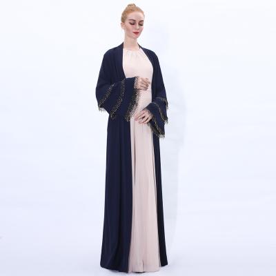 China 2022 New Ladies' Long Sleeve Polyester Islamic Women's Clothing Cardigan Muslim Luxury High Quality Light Long Skirt for sale