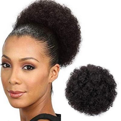 China Wholesale Afro Clip Bun Alileader Curly Hair Buns 15 Colors Synthetic Hair Chignon Afro Curly Hair Buns White Hair Buns for sale