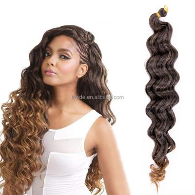 China AliLeader Ombre 18inch Synthetic Deep Wave Extension Bulk Freetress Crochet Hair Deep Wave Crochet Braid Hair for sale