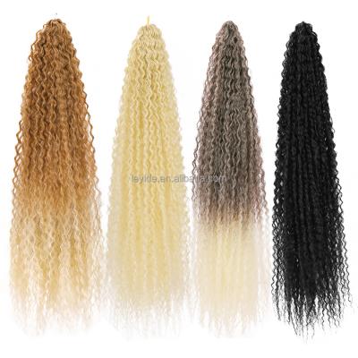 China Ombre Water Ombre Loop Braids Hair Crochet Wave Twist Hair Synthetic Goddess Deep Wave Blonde Curly Wavy Braids Hair Extension for sale