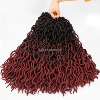 China Gypsy Locs Crochet Hair AliLeader 18inch Ombre Braid Soft Crochet Braids Hair Faux Locs Curly Dread Locs Gypsy Hair Extensions for sale