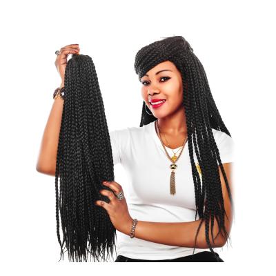 China Wholesale Colored AliLeader Crochet Hair High Temperature Fiber Synthetic Hair Box Braids for sale