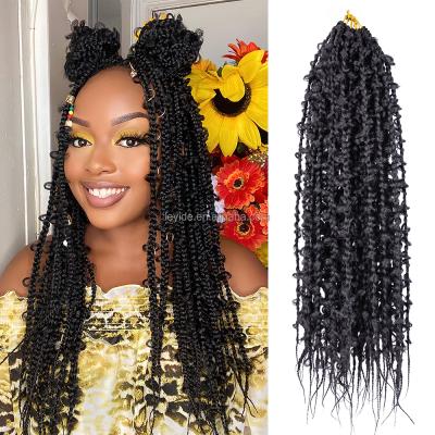 China AliLeader Ombre Box Braid Crochet Hair 24 Inch New Trending Box Locs Butterfly Box Braid Hair Synthetic Crochet Braiding Hair Extensions for sale