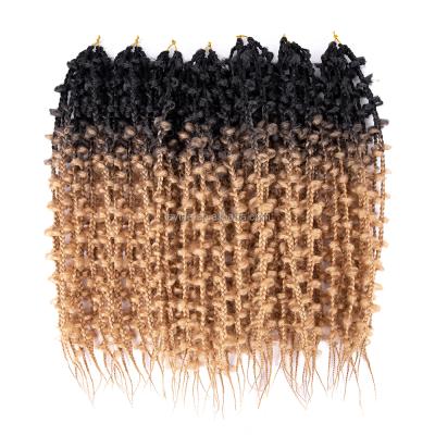 China Cheap Price 10Strands/pack Box Braid Crochet Hair 24 Inch 3tone Ombre Color Butterfly Box Braid Crochet Braid Hair Synthetic Braid Hair Extensions for sale