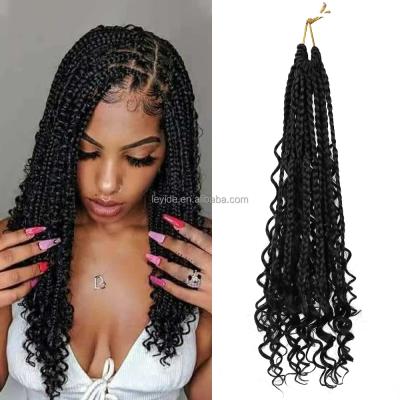 China Goddess River Locs Box Braid With Curly End AliLeader Messy Goddess River Locs 14 Inch Boho Box Braid Synthetic Hair Bohemian Crochet Braid Hair With Curly End for sale