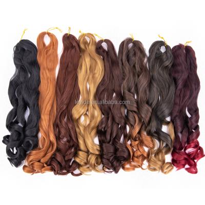 China AliLeader 22inch Wave Crochet Hair Loose Spiral Synthetic Yaki Pony Braid Hair Attachment For Loop Crochet Hair Braids Curly Braiding Hair for sale