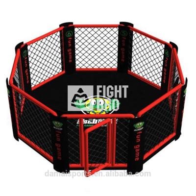 China Muttahida Majlis-e-Amal Customized Cage Red Color Steel Steel Design For Boxing Match Equipment Floor Muttahida Majlis-e-Amal Cage for sale