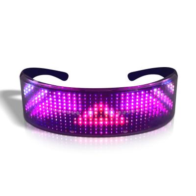 China 5 Hours Programmable New APP Shiny Glowing Led Luminous Lead Glasses for Holiday Party Glasses for sale