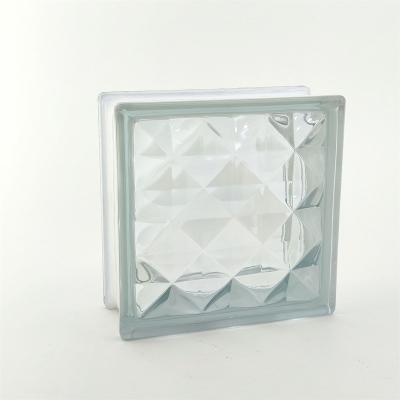 China New Design More Superb White Glass Wave Design Cavity Glass Blocks Clear Decorative Solid Glass Bricks For Building Wall for sale