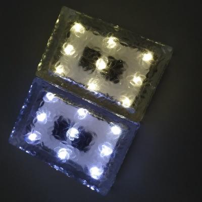 China Hot Selling Eco - Friendly Colored Glass Blocks LED Ground Light For Garden Decoration for sale