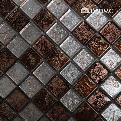 China Parquet Red Color Aluminum Mosaic Backsplash Glass Mosaic Slab Thickness 8mm for sale