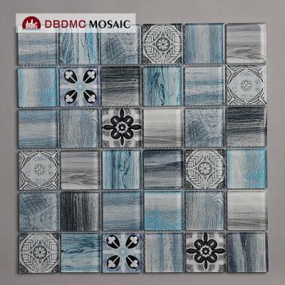 China Wholesale Cheap Metal Glass Mosaic Flooring Pattern For Bathroom Home Decoration for sale