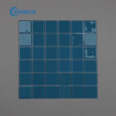 China Hot Selling Colorful Cold Pool Parquet Spray 4mm Glass Mosaic Slab for sale