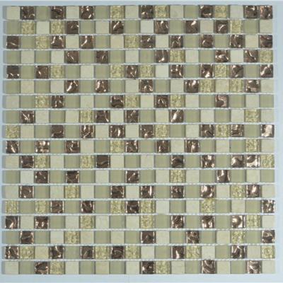 China Modern Silver And Golden Electroplate Tech Glass Mosaic for sale