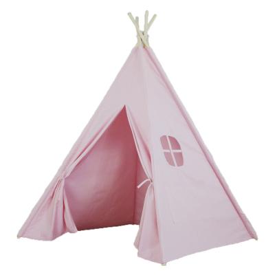 China Diagonal Tethering Type Explorinfo Indoor Kids Play Room Person Canvas Teepee Tent For Children Kids Play Teepee Tent for sale