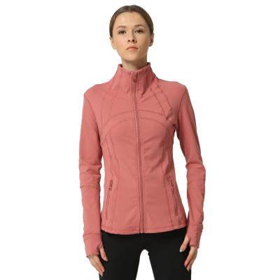 China Lounge Ladies Comfortable Casual Sports Jacket Breathable Full Zipper Thumb Notches Jacket For Autumn Winter for sale