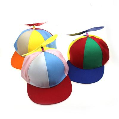 China JOINT Wholesale Flat Children's Flat Hat Windmill Leaf Cap Bamboo Propeller Fan Dragonfly Hat for sale