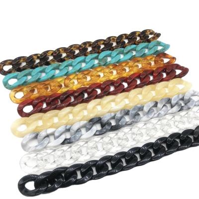 China Wholesale Matte Plastic Acrylic Purse Chains Eco-friendly Handbag Ties Resin Chain For Bag for sale