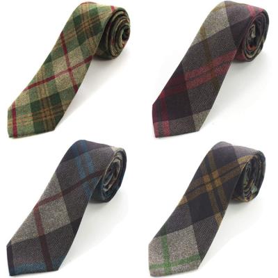 China Men's Wholesale Plaid Tie 6cm Woolen Decoration Tie Casual Streamlined Foreign Trade Tie for sale