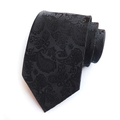 China Decoration Tie Manufacturers Supply Hot Style Polyester Paisley Flower Jacquard Fabric Men Neck Tie for sale