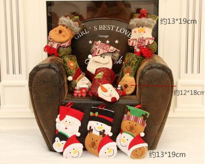 China Popular Christmas Gift Plush Christmas Ornament Santa Claus Doll Christmas Stocking New Year Gift Decoration for sale