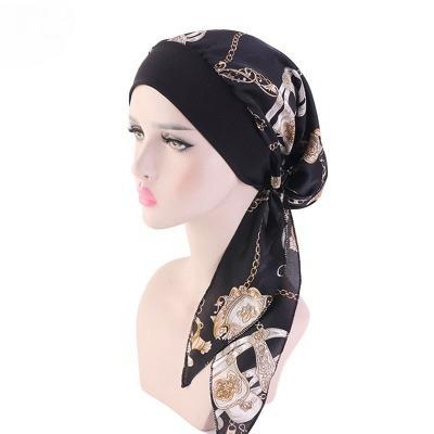 China Chemotherapy Checked Chemotherapy Hat Pirate Hat Scorpion Hair Band Style Pastoral Silk Scarf Hat for sale