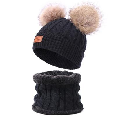 China Add custom jacquard beanie baby winter beanie hat double knitted wool ball designer beanie warm merino wool beanie for sale