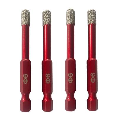 China Ceramic Tile 6mm 35mm 68mm Hexagon Leg Diamond Tiles Porcelain Hole Saw Core Drill Bit for sale