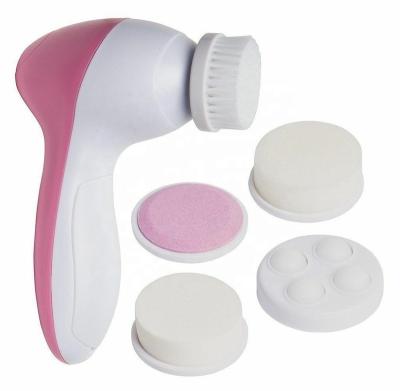 China Face Cleanser Multifunctional 5 in 1 Electronic Facial Brush Face Massager Waterproof Facial Cleansing Brush for sale