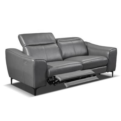 China Pure Light Gray Black Leather Sofa (the other) of retro living room cow adjustable to suite for sale