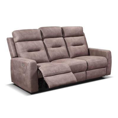 China (Other) Factory Supply Comfortable Adjustable Brown Living Fabric Electric Recliner Sofa for sale