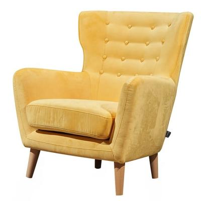 China Wholesale Modular High Top Wing Back Accent Chair Yellow Wooden Armchair from View for sale