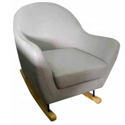 China Home A Modern Rocking-Chair Fabric Rocking Sofa Rocking Chair Solid Wood for sale