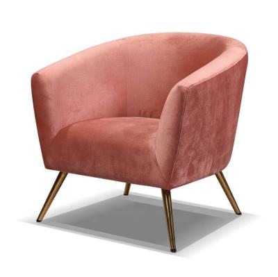 China Nordic Armchair Wholesale Chinese Cheap Price Classic Relax Pink Fabric Armchair for sale