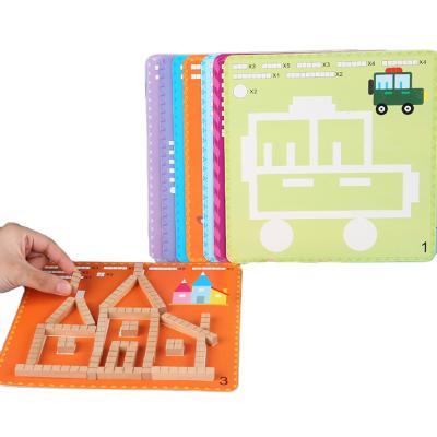 China Kids Shape Recognition Teaching Toy Color Addition and Subtraction Montessori Wooden Board 23*23*3.5cm for sale