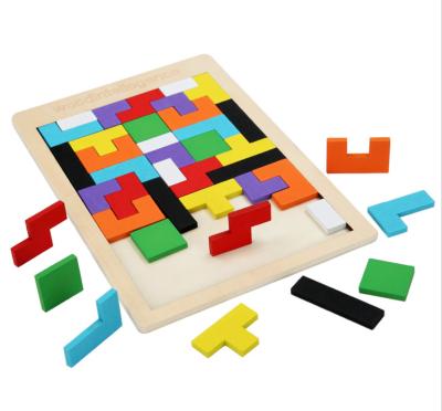 China 100% Factory Direct Wooden Jigsaw Russian Puzzles Montessori Toy Wooden Toy Educational Toys of Russia Eco-friendly Tangram Puzzle Matching Game Board for sale