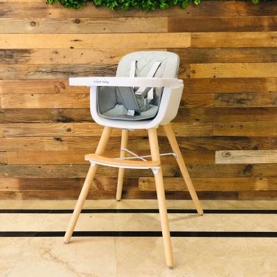 China Brightbebe Popular Luxury Safety Solid Wood Safety Wholesale Wooden Umpire Chair Children Sitting Feeding Baby Chair For Dining for sale