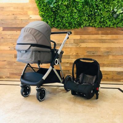 China High Polyester Brightbebe Luxury Big Wheels Landscape 2in1 Baby Stroller Stroller Pram Carrier for sale