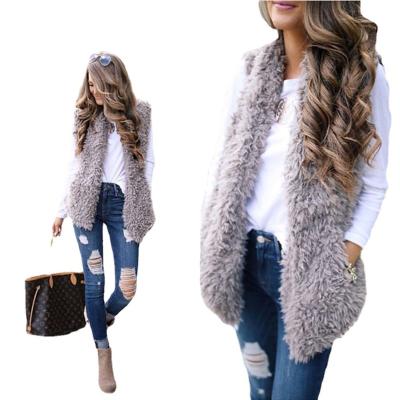 China High Quality Fur Vests Ladies Vests Waterproof Women's Vests Imitation Fur Quilted Slim Fur Plus Size Vests Waistcoats for sale