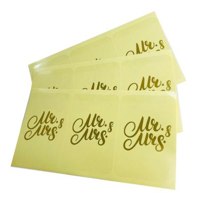 中国 Barcode Customized Printing Transparent Gold Foil Logo Label Clear Stickers 販売のため