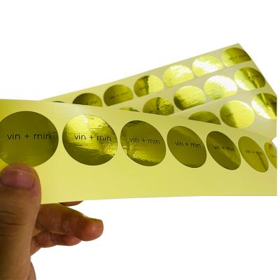 중국 Barcode Factory Custom Design Printing Gold Waterproof Stickers , High Quality Round Sealing Labels 판매용