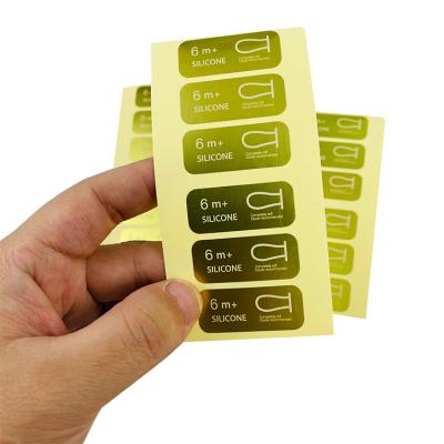 China Custom Barcode High Quality Factory Vinyl Logo Label Stickers, Matte Golden Waterproof Self Adhesive Decals Te koop