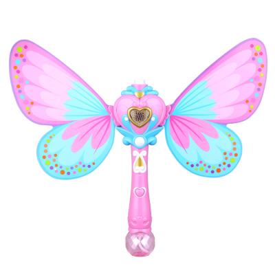 China Wholesale Modern And Simple Modern And Simple Outdoor Magic Butterfly Magic Wand Toy Bubble Princess Electric Bubble Machine for sale