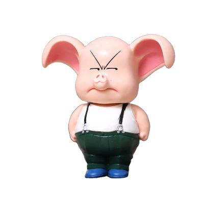 China Cartoon Toy Anime Toy PVC Doll Oolong Pig White Clothes Cute Standing Green Toy for sale