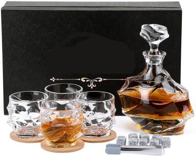 China Whiskey Decanter Glasses Set Old Fashioned Glass Bottles 10 Oz Rocks Glasses Barware for Bourbon, Whisky, Cocktails, Cogn for sale