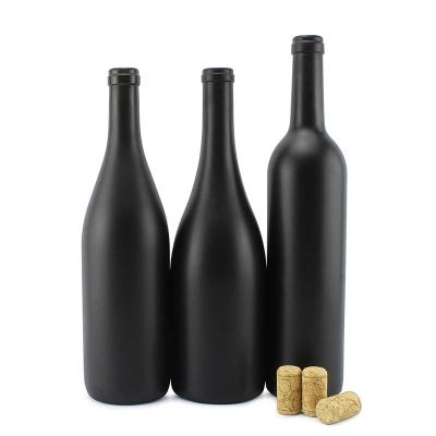 China Shanghai Linlang wholesale Black matte coated glass wine bottles in various sizes for sale