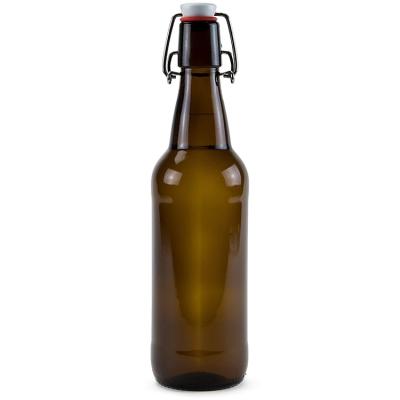 China Shanghai linlang 330ml Amber Beer Glass Round Bottle in commenly-used size and design with cap in hot sale for sale