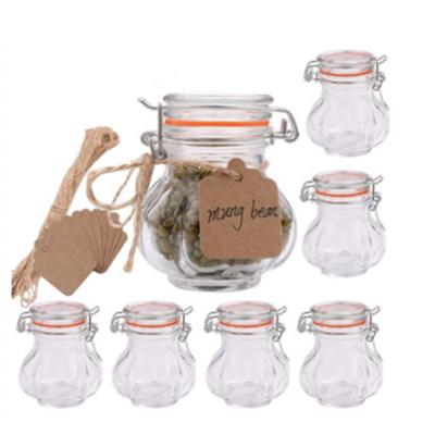 China Linlang shanghai customized clip spice pumpkin Jars With Leak Proof Rubber Gasket with airtight hinged lid for sale