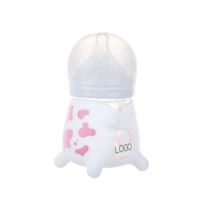 China shanghai linlang Glass baby feeding bottle and baby bottle of 120ml 180ml 220ml for sale