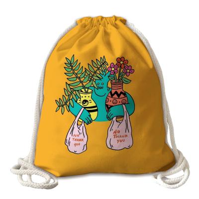 China OLEI High Quality Custom Foldable Drawstring Pouch Cotton Drawstring Backpack for sale